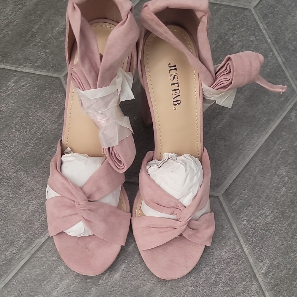 JustFab Blush Pink Bow Heels